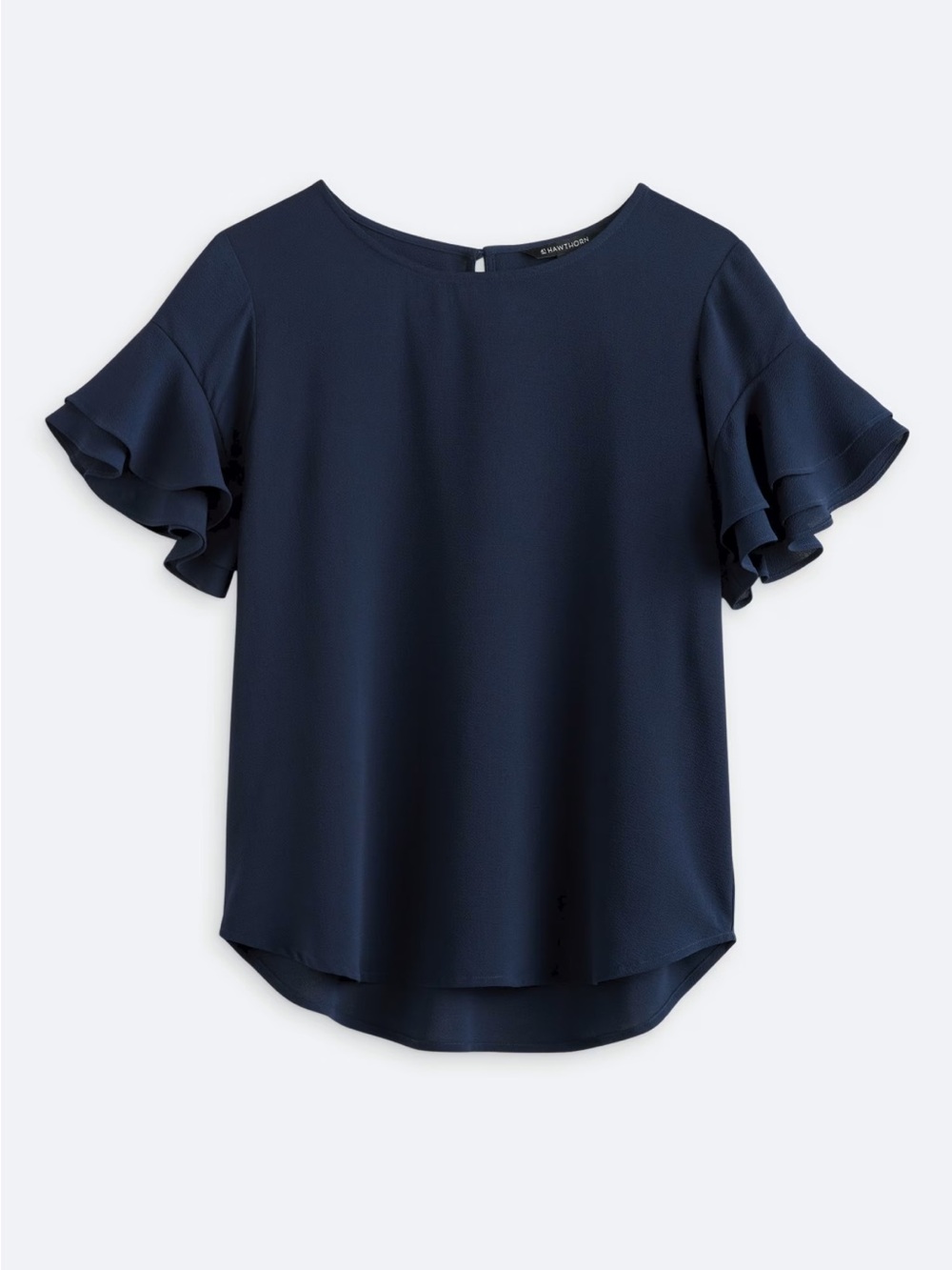 Hawthorn Navy Flutter Sleeve Business Casual Blouse Size Medium